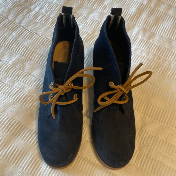 Sperry Navy Wedge Ankle Boots - Picture 2 of 7